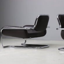 Pair of Kwok Hoi Chan Lemon Sole chairs for Steiner France 1971 1980s 8