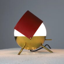 Stilux Milano table lamp Visor in brass, glass and lacquered metal shade 1950s 1960s 2