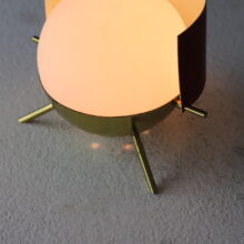 Stilux Milano table lamp Visor in brass, glass and lacquered metal shade 1950s 1960s 8