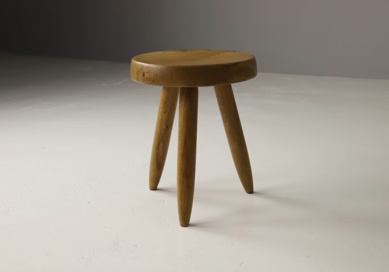 Original vintage Charlotte Perriand high Berger stool in oak for Steph Simon 1960's 1