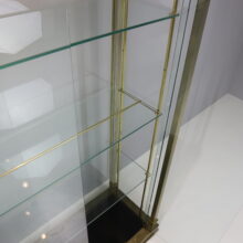 Vintage Art Deco style display cabinet by Belgo Chrom 1980s gilded chrome brass glass 7