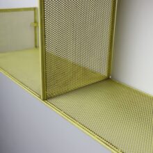 Mathieu Matégot vintage 'Escargot' wall book shelf in yellow perforated metal ca. 1955 8