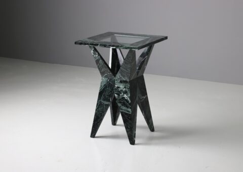 Rare 'Satelith' side table in Alpi Verde marble designed by Nigel Coates for Bigelli Marmi Italy 1993 1990s 1