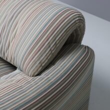 Vico Magistretti vintage pair of Maralunga sofas for Cassina in striped fabric Italy 1970s 1980s 5