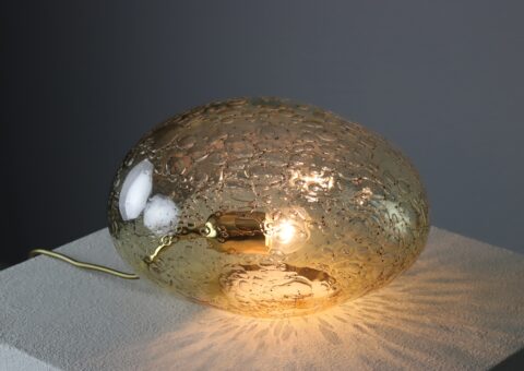 La Murrina table lamp in amber glass free form 1970s vintage Italian design 1