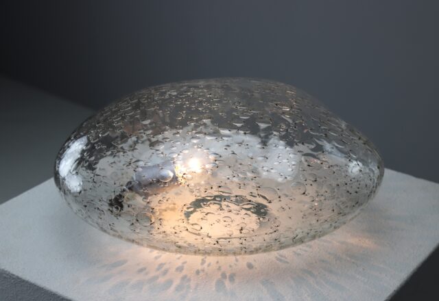 Large glass table lamp by La Murrina free form vintage Italian design 1