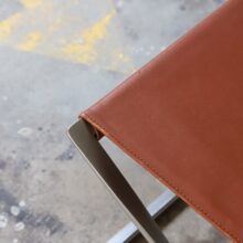 Poul Kjaerholm PK91 folding stool in original cognac leather for E. Kold Christensen Denmark vintage Danish design 1961 3