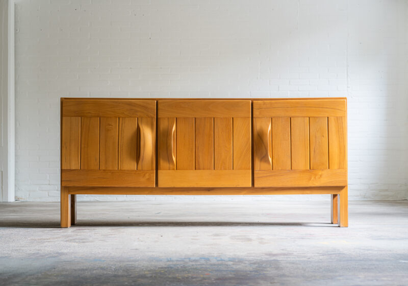 Vintage French sideboard by Maison Regain in solid elm France 1960s 1970s mid century design cabinet 1