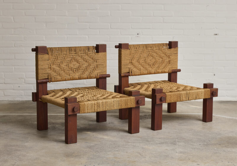 Pair of lounge chairs by Mini Boga for Taaru India 1960 New Delhi Modern 1 Pair of lounge chairs by Mini Boga for Taaru India 1960 New Delhi Modern 1
