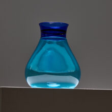 Ludovico Diaz de Santillana vase for Venini 1980s Murano glass Blue Turquoise 4