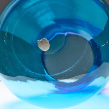 Ludovico Diaz de Santillana vase for Venini 1980s Murano glass Blue Turquoise 5