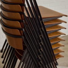 Wim Rietveld set of 8 Pyramid dining chairs for Ahrend de Cirkel 1960 vintage Dutch design 10