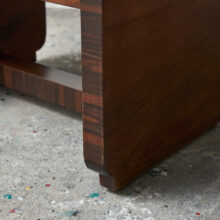 Italian Art Deco stool or side chair in walnut and velvet 1920s 1930s 7