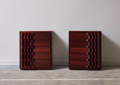 Luciano Frigerio pair of Diamante night cabinets nightstands 1970s grahic vintage Italian design 11