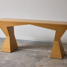 Vintage Italian console table in beech 1980s geometric design 2
