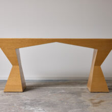 Vintage Italian console table in beech 1980s geometric design 3