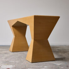 Vintage Italian console table in beech 1980s geometric design 4