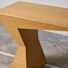Vintage Italian console table in beech 1980s geometric design 6