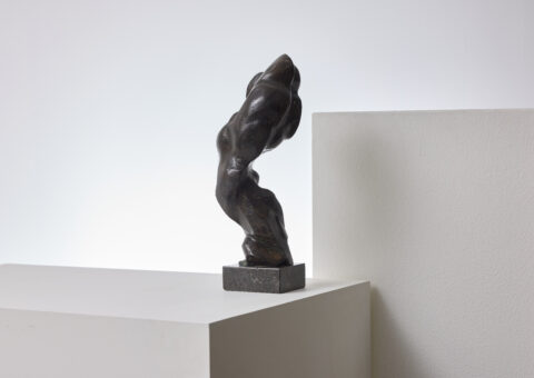 Abstract sculpture in bronze by Jean Houben ca. 1976 Dutch design 1