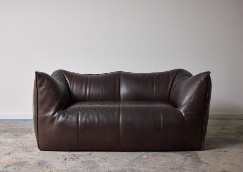 Mario Bellini vintage 'Le Bambole' sofa in brown leather for B&B Italia 1972 1980s 1