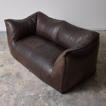 Mario Bellini vintage 'Le Bambole' sofa in brown leather for B&B Italia 1972 1980s 4