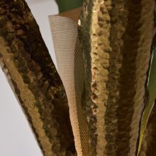 Angelo Lelii floor lamp with hammered brass leaves for Arredoluce 1950s 8