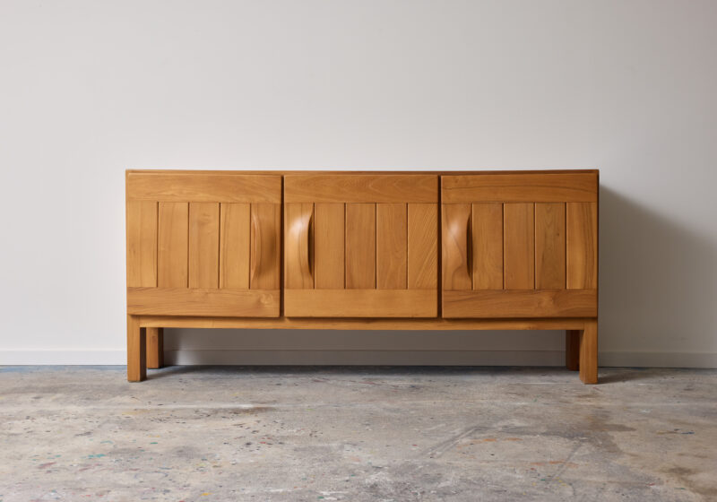 French sideboard in solid elm by Maison Regain France 1960s 1970s 1