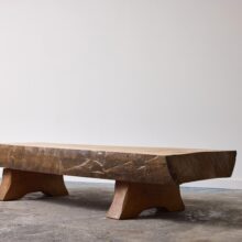 Wabi Sabi coffee table in solid Dutch elm 1960 1977 3