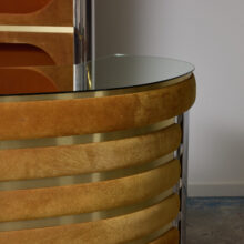 Willy Rizzo 1970s dry bar in suede and chrome Italy 7 Willy Rizzo 1970s dry bar in suede and chrome Italy 7