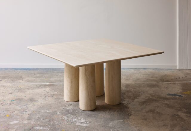 Mario Bellini Il Colonnato dining table in travertine for Cassina 1977 1970s 1