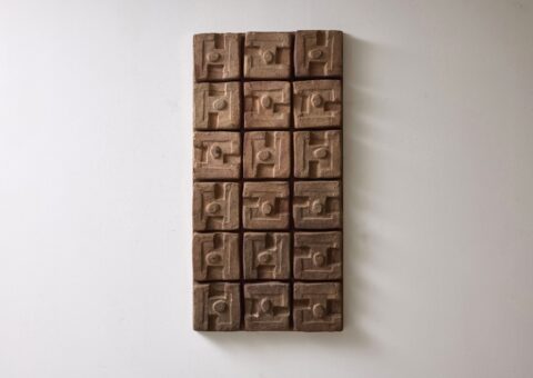 Georges Jouve Inca ceramic sculpture wall panel France 1960s 1