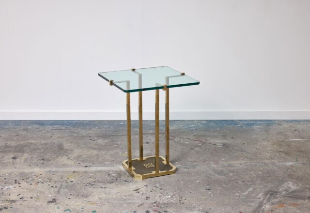 Peter Ghyczy T18 brass & glass side table 1970s 1