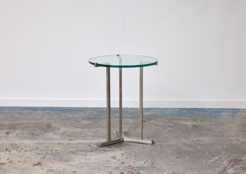 Peter Ghyczy T37 nickel & glass side table 1970s 1