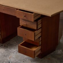 Italian Rationalist writing desk in walnut in the manner of Melchiorre Bega 1940s 9 Italian Rationalist writing desk in walnut in the manner of Melchiorre Bega 1940s 9