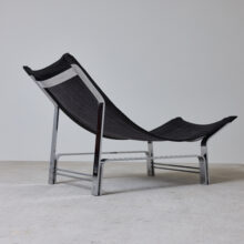 Italian lounge chair by Adalberto Dal Lago for Rossi Di Albizzate in chromed metal black leather 1970s 2 Italian lounge chair by Adalberto Dal Lago for Rossi Di Albizzate in chromed metal black leather 1970s 2