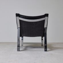 Italian lounge chair by Adalberto Dal Lago for Rossi Di Albizzate in chromed metal black leather 1970s 3 Italian lounge chair by Adalberto Dal Lago for Rossi Di Albizzate in chromed metal black leather 1970s 3