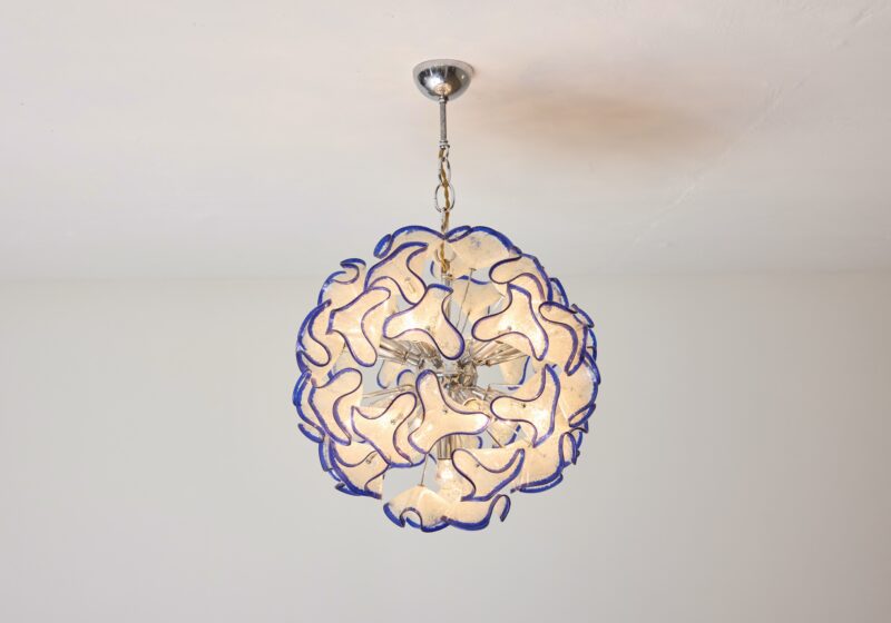 Italian floral chandelier 1960s vintage hanging lamp 1