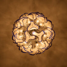 Italian floral chandelier 1960s vintage hanging lamp 3