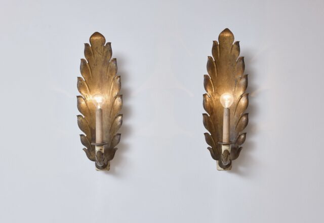 Pair of Italian wall sconces in gilt brass 1920s 1930s 1 Pair of Italian wall sconces in gilt brass 1920s 1930s 1