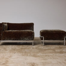 Le Corbusier LC3 lounge chair with ottoman for Cassina 1980s 2 Le Corbusier LC3 lounge chair with ottoman for Cassina 1980s 2