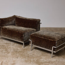 Le Corbusier LC3 lounge chair with ottoman for Cassina 1980s 5 Le Corbusier LC3 lounge chair with ottoman for Cassina 1980s 5