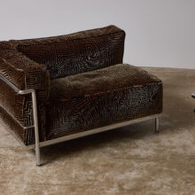 Le Corbusier LC3 lounge chair with ottoman for Cassina 1980s 9 Le Corbusier LC3 lounge chair with ottoman for Cassina 1980s 9