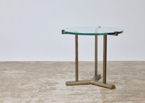 Peter Ghyczy T137 50cm brass & glass side table 1970s 1