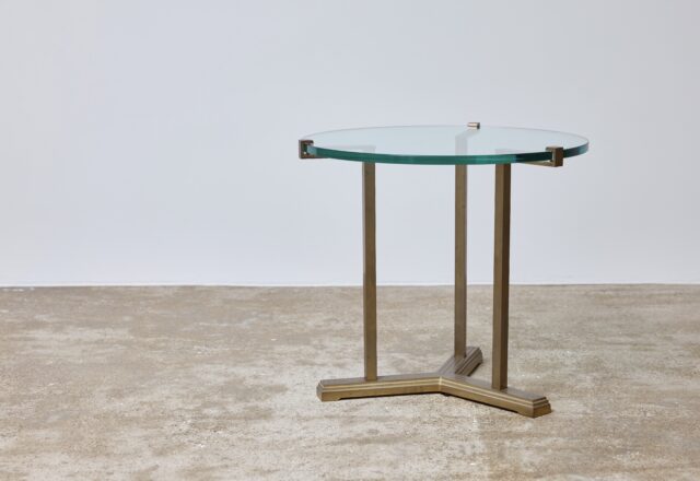 Peter Ghyczy T137 50cm brass & glass side table 1970s 1
